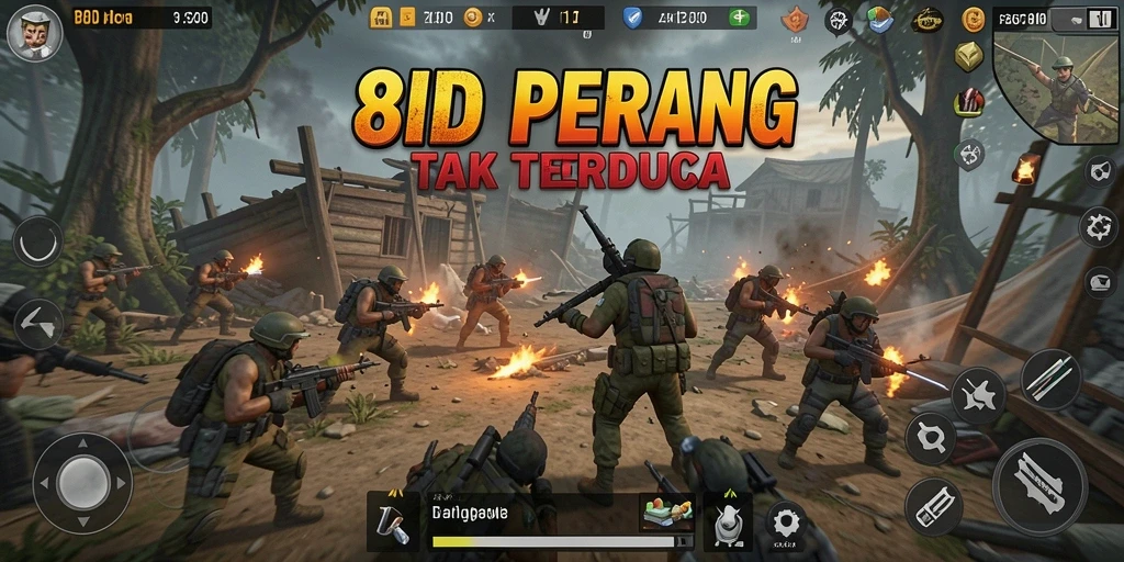 Screenshot gameplay menegangkan dari 8ID dengan aksi FPS intens.