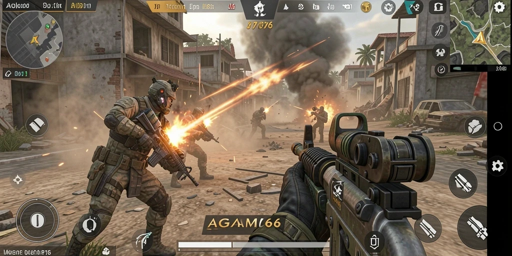 Tampilan gameplay AGAM66 yang mendebarkan dengan aksi seru FPS.