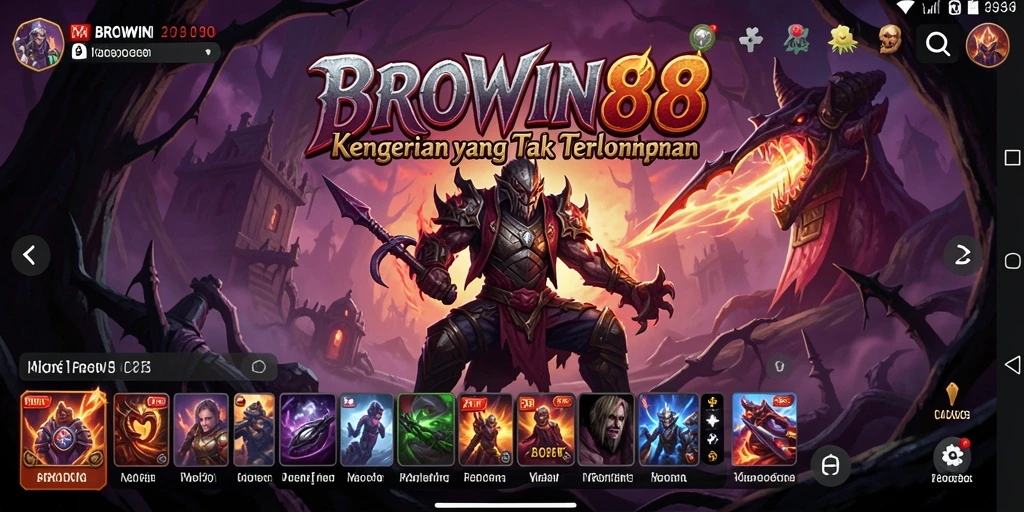 Gameplay BROWIN88 yang menegangkan dalam suasana horor yang gelap.