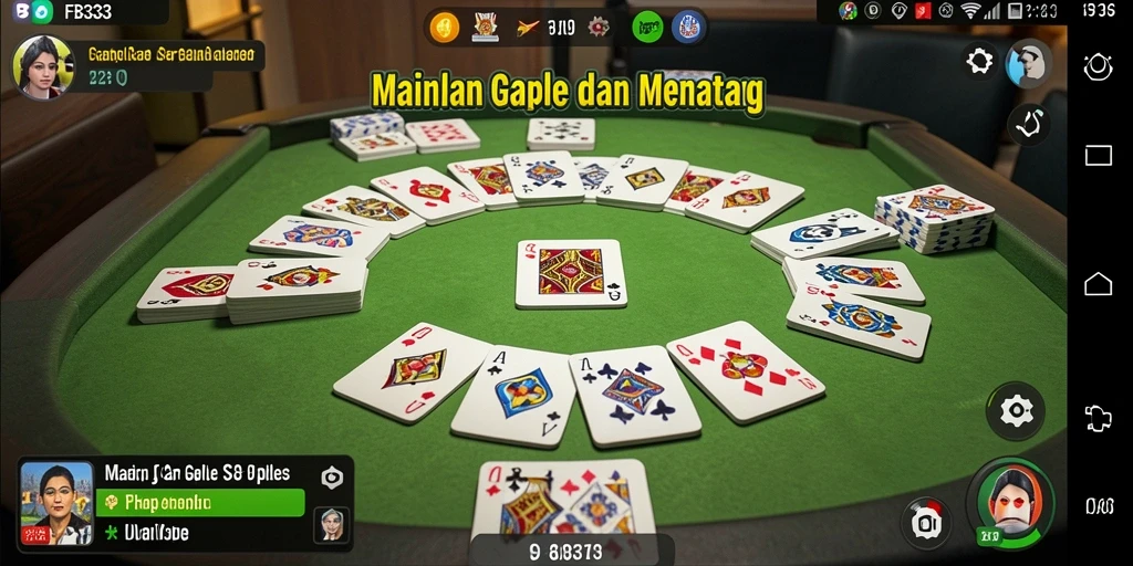 Tampilan screenshot utama FB333 menunjukkan gameplay Gaple yang seru.