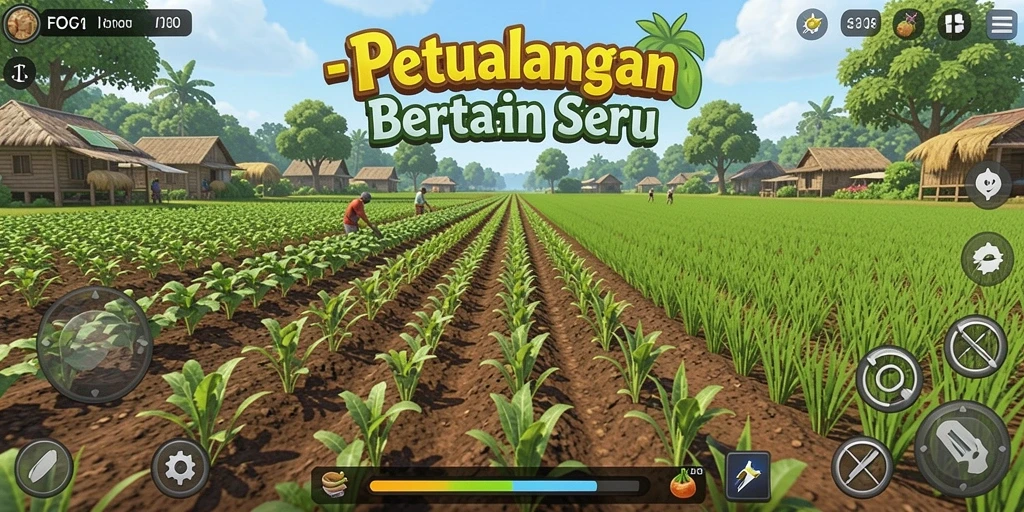Gameplay FO8 menampilkan aktivitas bertani yang seru dan interaktif.