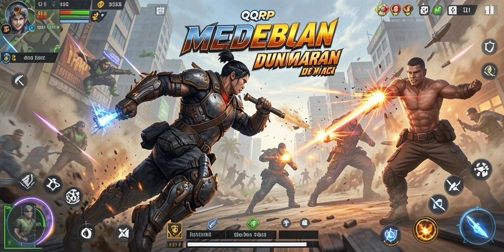 Screenshot menampilkan aksi mendebarkan dalam game QQRP.