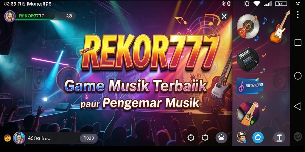 Screenshot gameplay REKOR777 yang menampilkan interaksi pemain dalam game musik.
