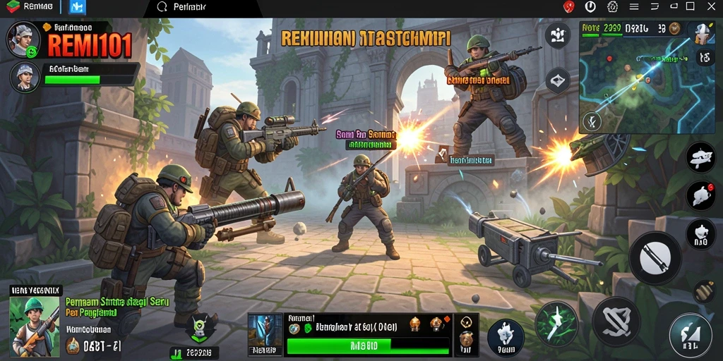 Tampilan gameplay seru dalam permainan strategi REMI101.
