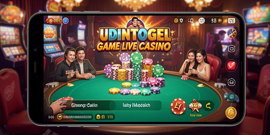 Tampilan gameplay Live Casino yang mendebarkan di UDINTOGEL.